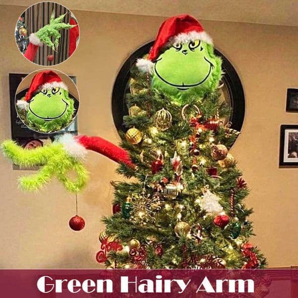 Designer travel Christmas Decorations Year Furry Green Grinch Arm Ornament Holder For The Tree Home Party Sale 211019 whole day Free Shippin 6