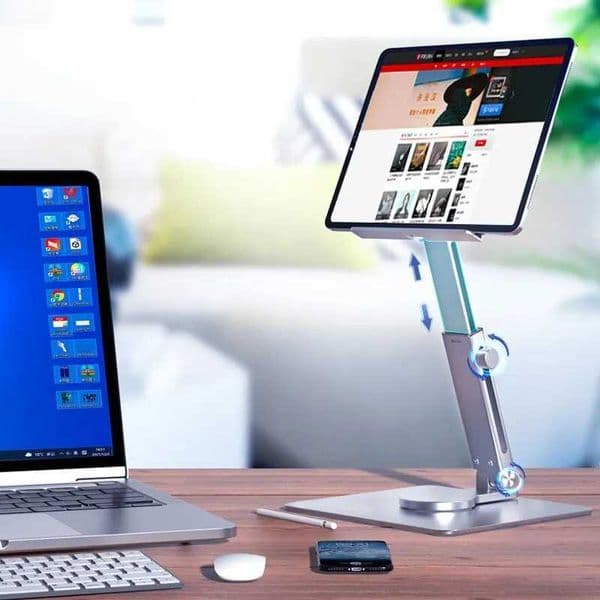Aluminum Tablet Stand 360Rotating Folding Adjustable Desk Holder Mount Riser for iPad Pro Air 4 Mini 129 4-14 Inch Tab S26420{category}