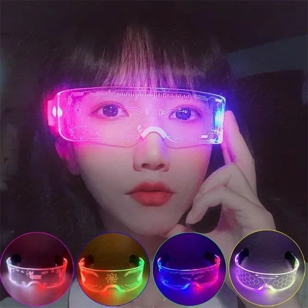 Luminous Glasses Cyberpunk Future Style Seven Colors Light Science Fiction Fashion LED Technology Eye Mask Party Atmosp 251229BJ