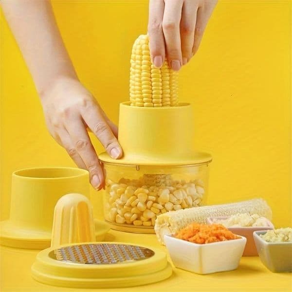 4-in-1 Stainless Steel Corn Remover Multi-Function Corn Sheller Kitchen Gadget Small Tool for Efficient Cooking 260414BJ