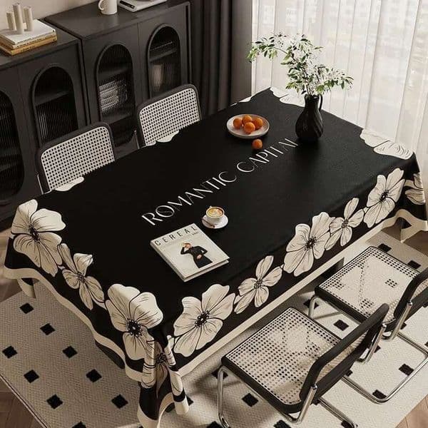VIKAMA Ambiance Light Luxury Premium Sense 2025 New Dining Tablecloth Dustproof Dirty Scaldproof Washable Living Room Coffee Table Cloth