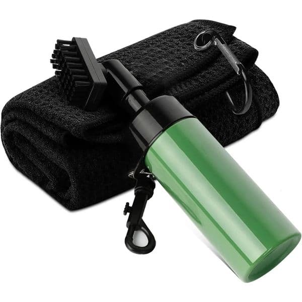 Golf Club Cleaner Brush and Microfiber Towel Cleaning Kit Groove Sharpener Brush with Water Spray Bottle 251202BJ