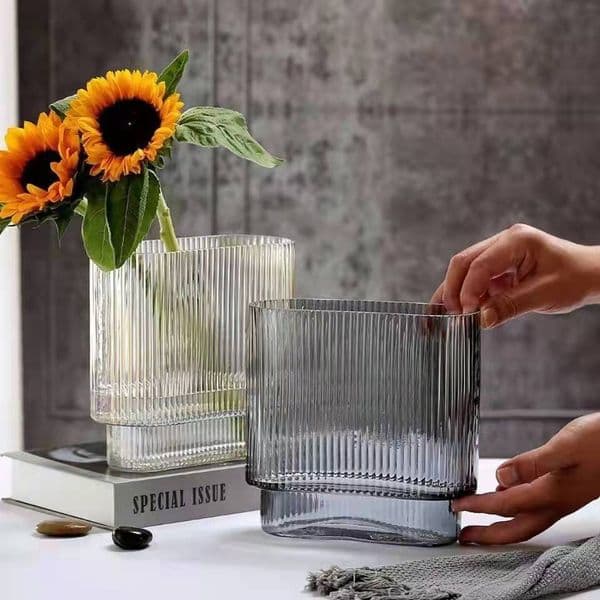 Translucent Nordic Design Flower Holder Elegant Glass Water Cultivation Planter for Living Spaces