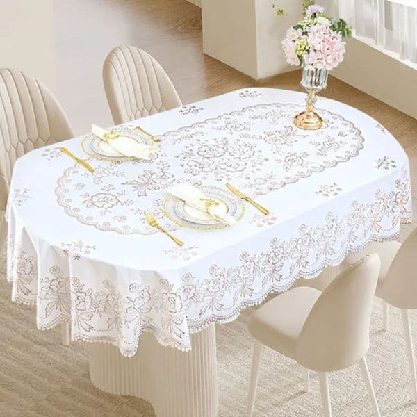 h Luxury Designer Waterproof Plastic Cloth For Dining Table - European Oval PVC Tablecloth, Oil & Scald Resistant Free Shipping 6