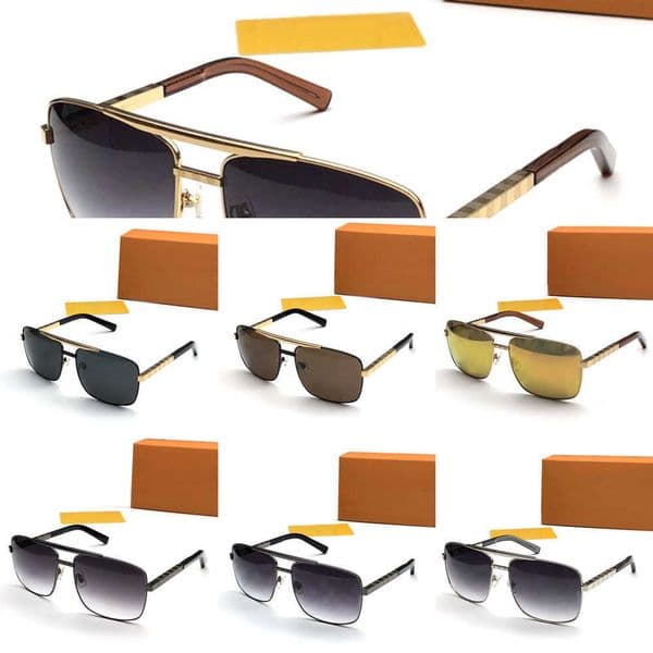 Classic Attitude Sunglasses For Men Women Square Frame V Designer Sunglasses Unisex UV400 Protection Gold Plated Glasses Frames Eyewear Lunettes Come With Box