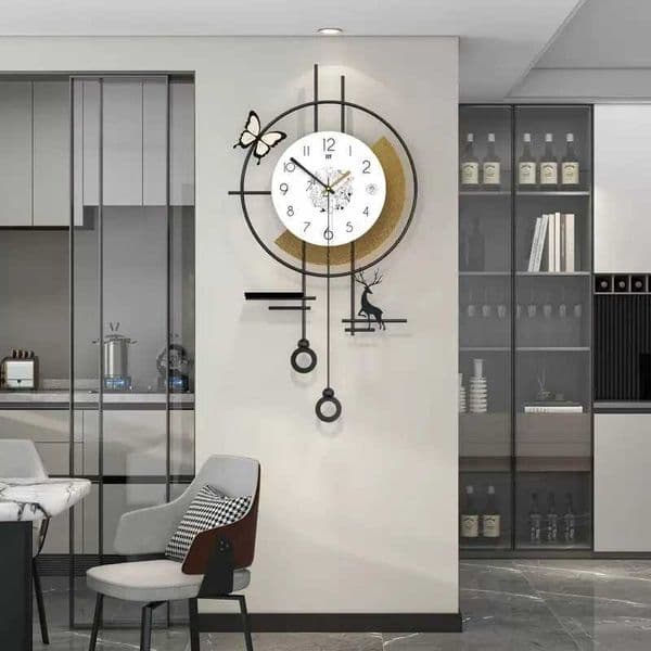 Creative Wall Clock Living Room Dining Room High-end Home Decoration Clock Without Punching Silent Clock Hanging On the wall T260420