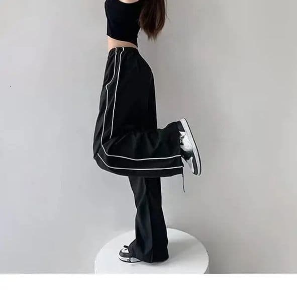 Y2K women vintage Baggy Cargo Pants for Women Drawstring Elastic Low Waist Parachute Pants Sweatpants Loose Hippie Pant Trousers 260417