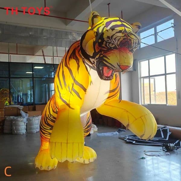 Free air shipment,outdoor activities 26ft 8m big Inflatable Animals tiger Model Customized Inflatable tiger with light
