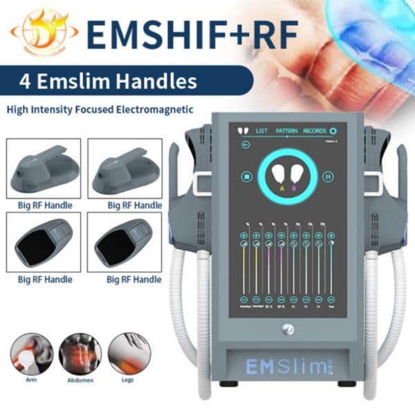 Newest 4 Handles Emslim Rf Ems Slim Electromagnetic Muscle Building Fat Burning Machine Ultrashape Machines Fat Burn144