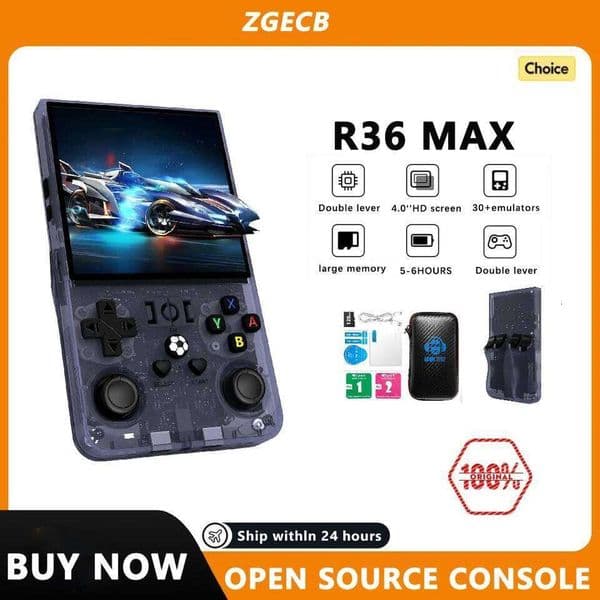 Open Source R36MAX Retro Handheld Video Console RK3326 Chip 64/128G Portable Pocket Game Player 4HD Screen R36 PRO R36S 26Y0420