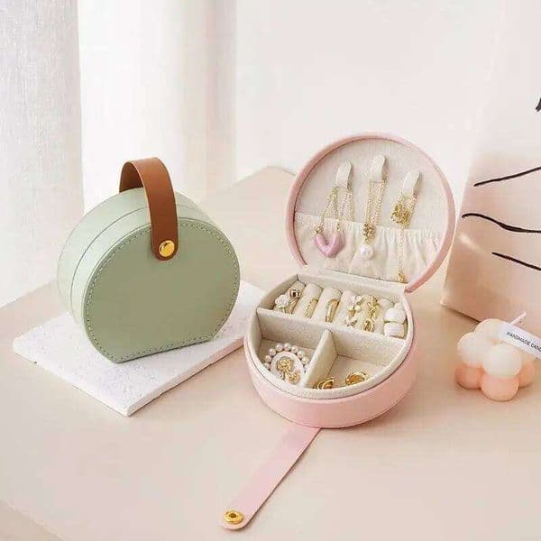 Mini Organizer Display Travel Case Boxes Earrings Necklace Ring Portable Handbag Jewelry Box Leather Storage 26Y0420