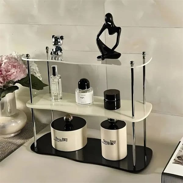 Removable Acrylic Tabletop Rack- Stylish Modern for Organizing Cup and Perfumes Makeup Display Stand Desktop Organizer 260127BJ