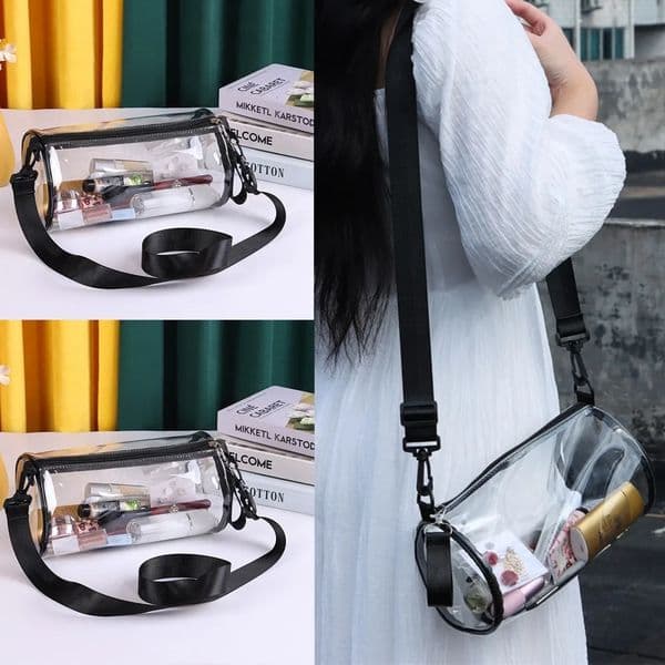 Transparent Laser Crossbody Bag for Women Cylindrical Fashion Mini Shoulder Messenger PVC Jelly Small Tote 260420