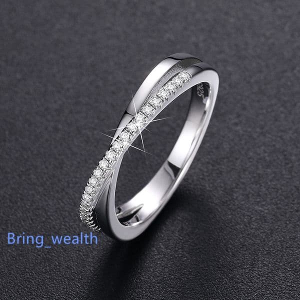 Wedding Jewelry Girl Gift 925 Sterling Silver VVS Moissanite Diamond Engagement Band Ring for Women