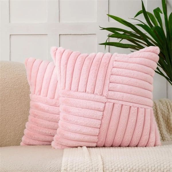 Family Solid Color Pillowcase Exquisite Patchwork With Striped Pillowcase Family Sofa Soft Decorative Throw Pillow Cover 251229BJ
