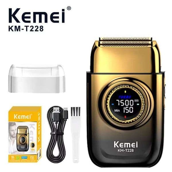 Kemei KM-T228 Dual Floating Head Portable Electric Power Motor Smart Touch Men's Grooming Shaver 26L0420