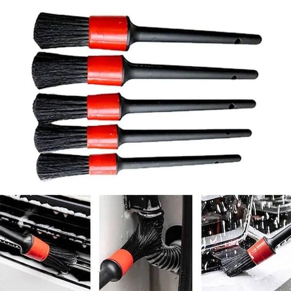 5PCS Brushes Set Long Soft Bristle For Car Cleaning Detailing Dashboard Air Outlet Wheel Brush ddmythur