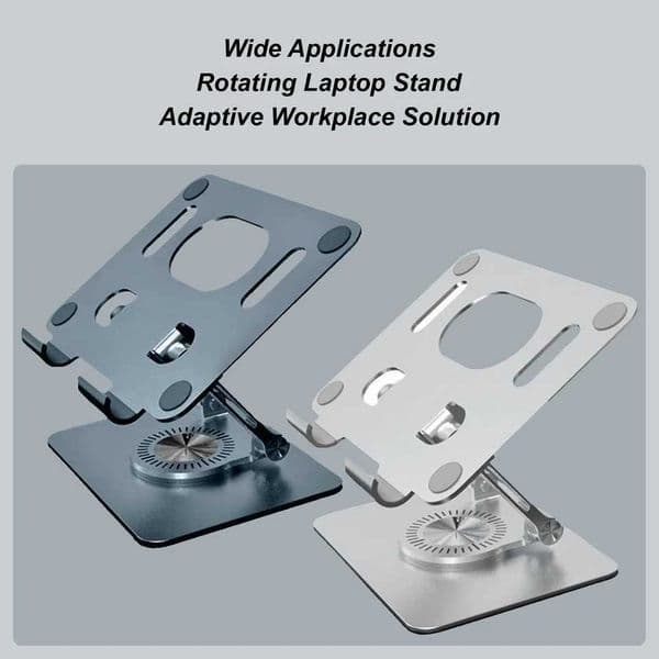 3in1 Laptop Stand Aluminum Alloy Tablet Rotating Stand 360 Degree Rotating Base Foldable Ergonomic Notebook Stand Up To 16 Inch S26420