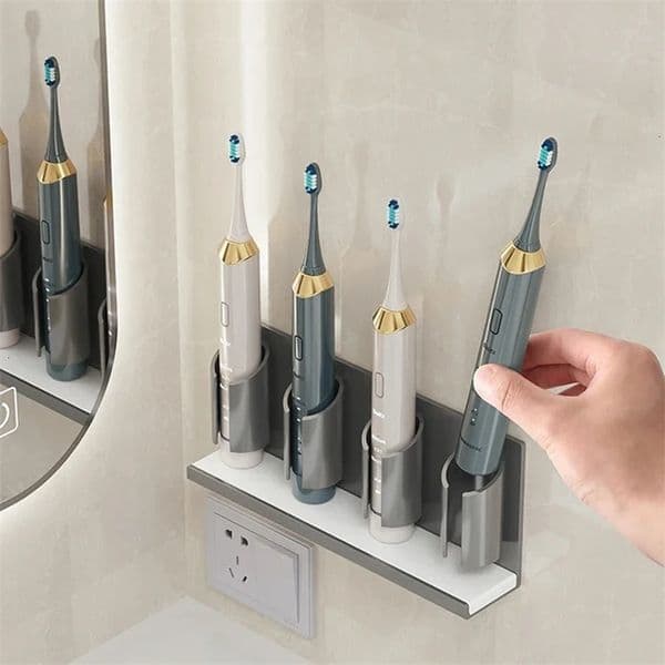 Space Aluminum Wall Mount Electric Toothbrush Holder for Bathroom Shower Toothpaste Rack Household Storage Shelf Accessories 260408BJ