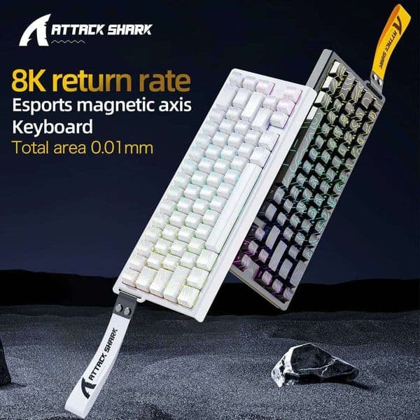 ATTACK SHARK X68HE Magnetic Wired Mechanical 8K Rate of Return,RGB Laptop E-sports Gaming Keyboard 26L0420