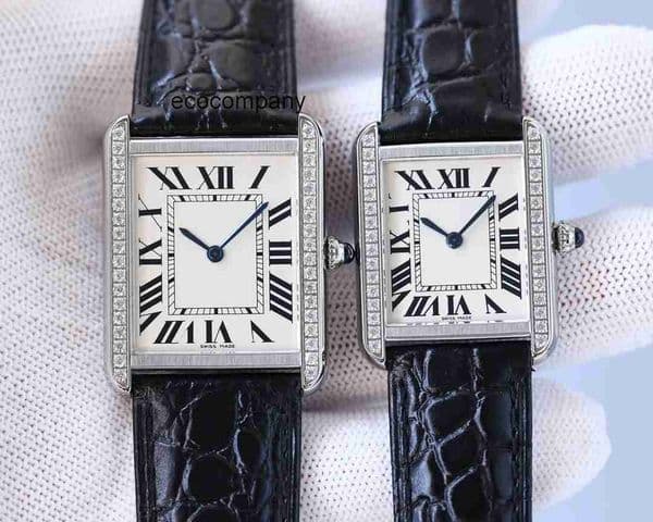 Top quality tanks watch watches super clone watch luxury watch women designer mens watch swiss quartz movement sapphire glass leather strap 22mm 25.5mm with box F6DQ