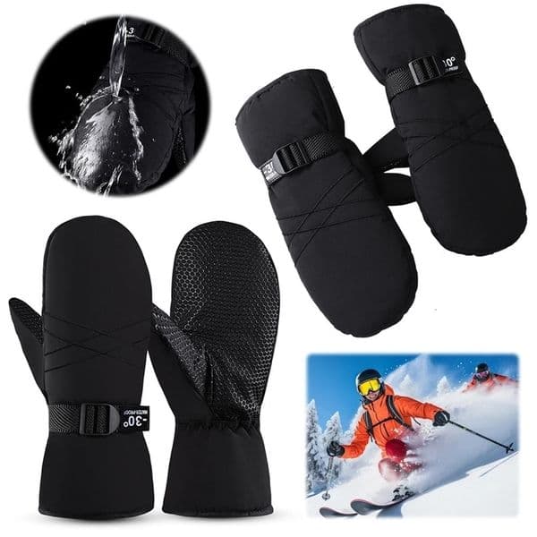 Ski Mittens Waterproof Snow Gloves Windproof Cycling Gloves Snowboard Gloves Cold Weather Gloves for Men Women 251202BJ