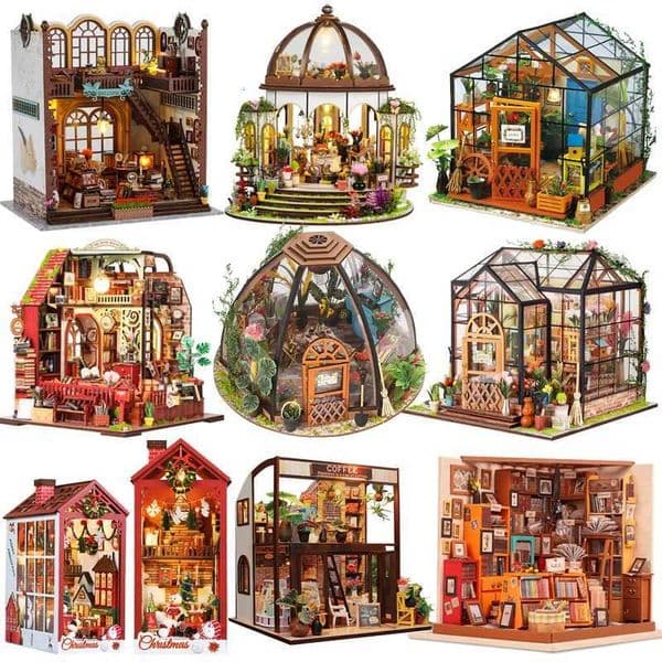 DIY Assembly Handmade Cottage 3D Stereoscopic House Book Stand Series Lighting Puzzle Toys Desktop Decoration Model Girls GiftsT260420