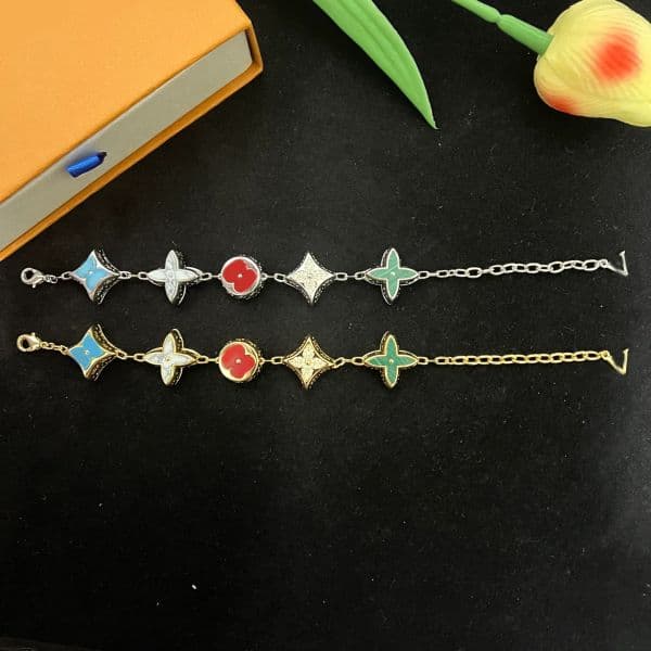 Designer Bracelet Luxury Clover Letter Cube Beads Charm Bracelet Bangle Gold Silver Chain Bracelet For Women Men Punk Rock Party Fashion Jewelry Birthday Gift