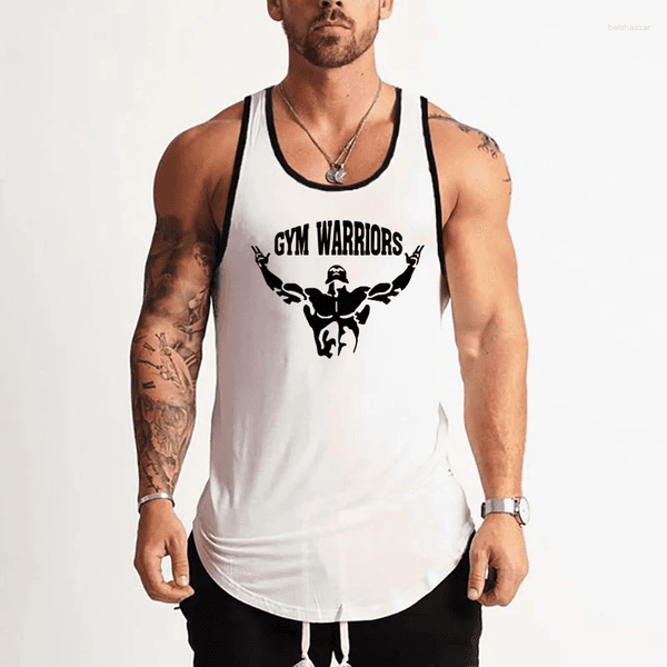 Men's Tank Tops Mens Gym Bodybuilding Sport Clothing Cotton Sleeveless Fitness Slim Fit Breathable Vests Summer Workout Muscle Shirts