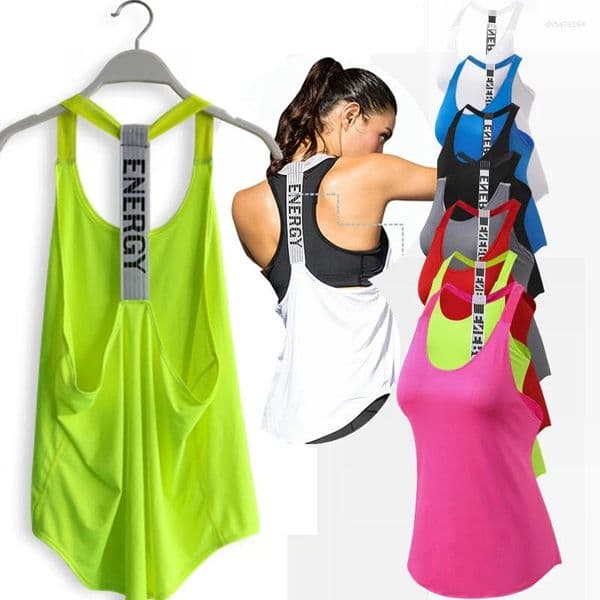 Active Shirts Women Gym Tops Black Sleeveless Yoga Top Fitness Shirt Vest Running Workout Sports Letter Backless