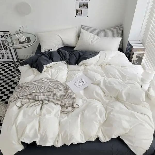 Luxury Designer art Bedding Queen King Size Home Textile Solid Color Duvet 1Pillow Case Sheet Bedroom Set AB Side Quilt Cover Bed Line Shipping 16