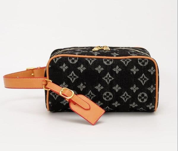 Luxury designer Makeup Double Women's Zipper Toiletry Travel Shoulder Vanity Pouch Classic Leather Cosmetic Case Wash Bag Purse
