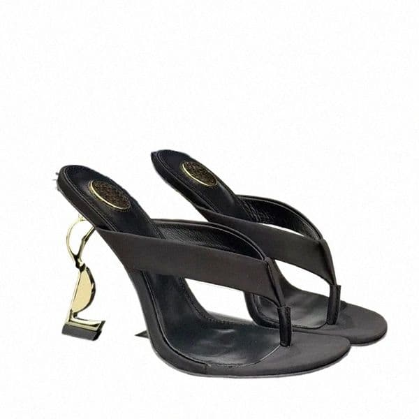 opyum Mules In Satin Crepe Ladies Thong Mule Sandals 8629419 Designer Square Toe Sandal Luxury High Heeled Flip Flops Leather Sole Size 35 41 292r#