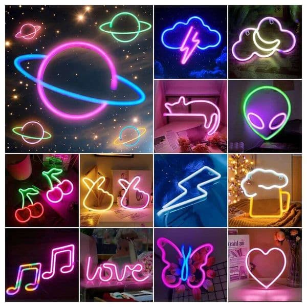 LED Neon Sign with USB/Battery for Bar Bedroom Game Room Wedding Party Wall Decor Christmas Gift Customizable Lighting 26L0421