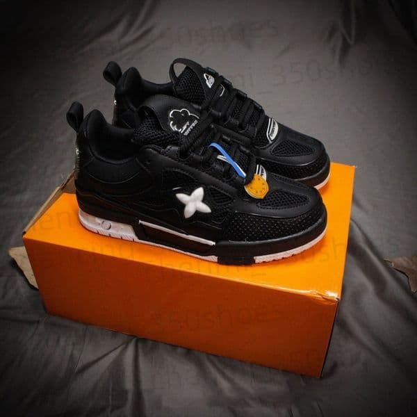 2026 Top Fashion Low Skate Sneakers Casual Shoes Luxury Designer Sport Shoes Calfskin Flower Skateboard Mens Original Women Scarpe Embossed Trainers z5