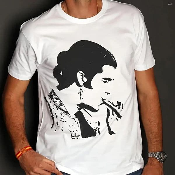Men's T Shirts Morant De La Puebla Matador Art Print White Fun Trend T-shirt | Casual Round Neck Unisex For All Seasons
