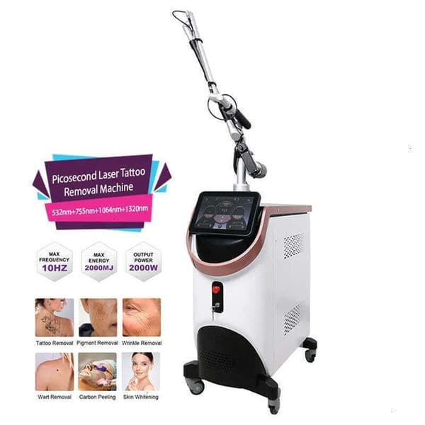 Ace Q-Switched Nd YAG Laser Picosecond Tattoo Removal Machine Pore Remover Pigment Removal Pigmentation Correctors Whitening Skin Rejuvenation Equipme
