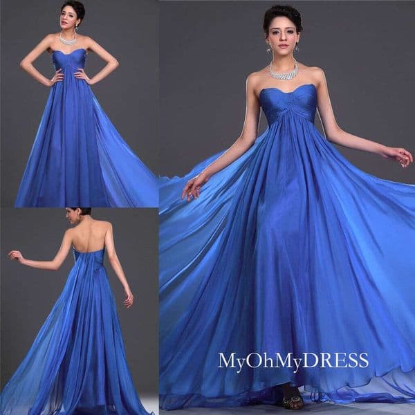 Graceful Custom Made Royal Blue Sweetheart Ruched Empire Evening Formal Party Dresses Maternity Dress Y421