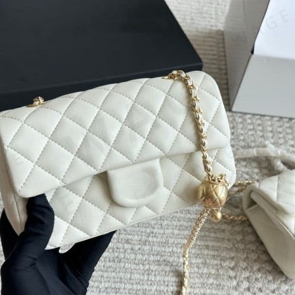 2026 Women's Quilted Leather Crossbody Bag - Dual Logo Ball Charm, Multi-Colors, Fresh Luxury, Soft Lining, Premium Material, Ideal for Daily/Party/Leisure Matching-4