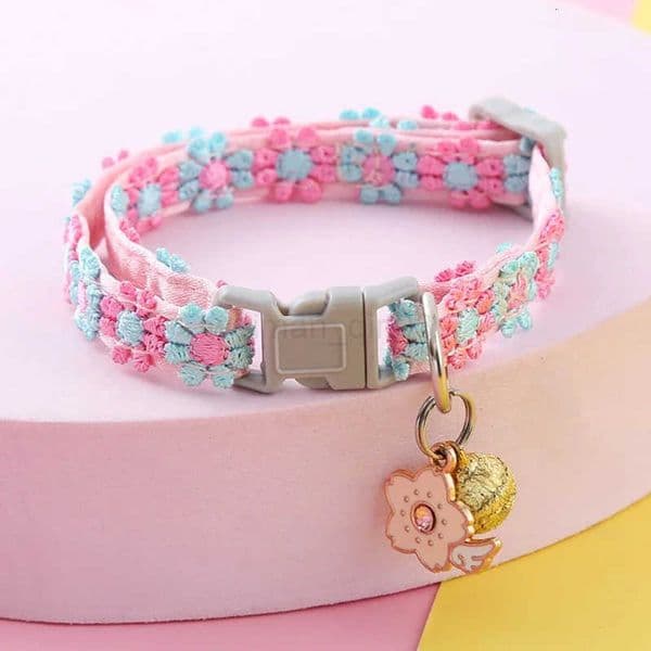 Pet Collar With Bell Cartoon Footprint Colorful Dog Puppy Kitten Collar Adjustable Safety Bell Ring Necklace Pet Accessories H260421