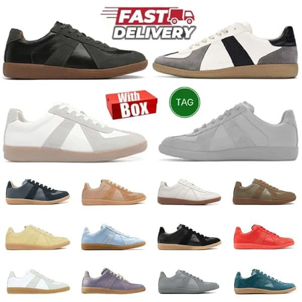 Designer Shoes Men Trainers Dress Shoes German Army Trainer Sneakers Style Men Women Fashion Shoes Flat Casual Leather Shoes Vintage Suede Running shoes with box 46