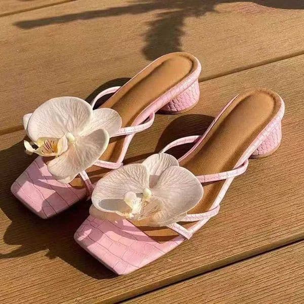 Sandals Decorations Flower Shoe Accessories Vacation Style Removable Butterfly Orchid Shoes Charms Shoe Accessories Clogs Buckle J260421