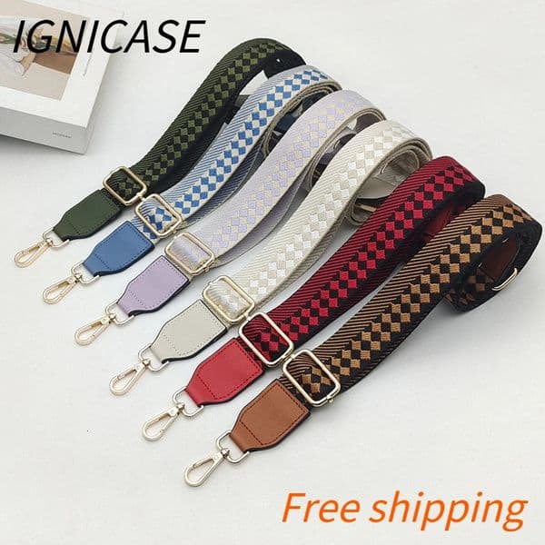 IGNICASE Shoulder Strap Womens Bag Replacement Chessboard Braided Adjustable Crossbody Accessories 260420