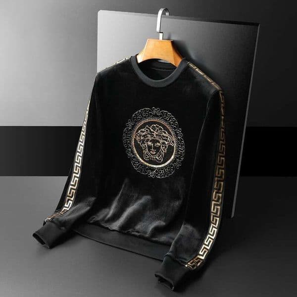 New Autumn And Winter Clothing: Gold Velvet Fleece-Lined Thickened Sweatshirt