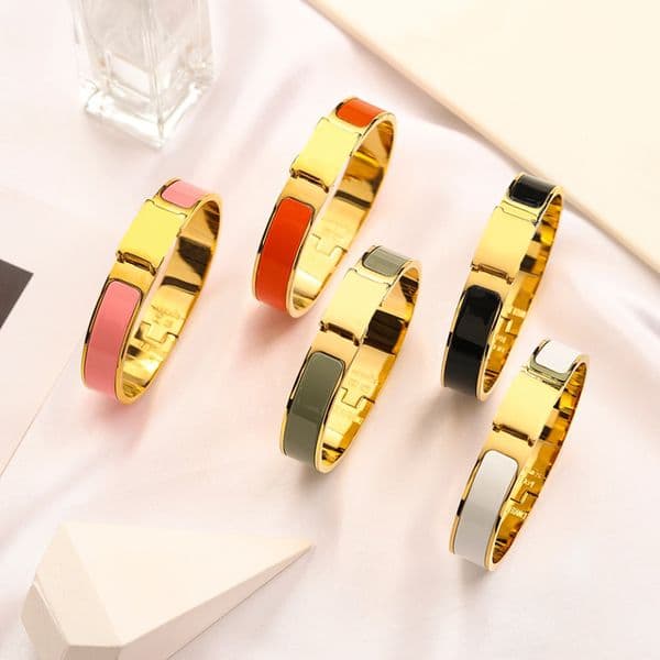 Designer Jewelry Women Bracelets Bangle Geometry Pattern Charm Bangles Women's Jewelry None Fade Stainless Steel Inlay Crystal Wristband Cuff Fashion Accessories