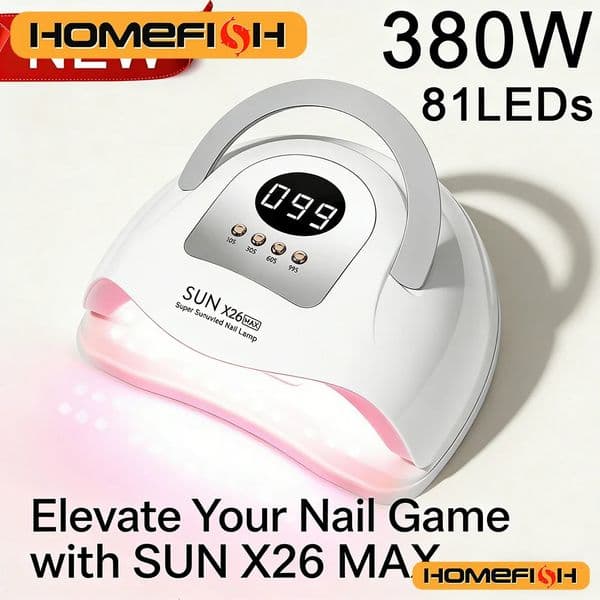 Professional 81-LED UV Nail Lamp Sun X26 MAX Gel Dryer Auto Sensor With Timer Salon Manicure Tool 260420