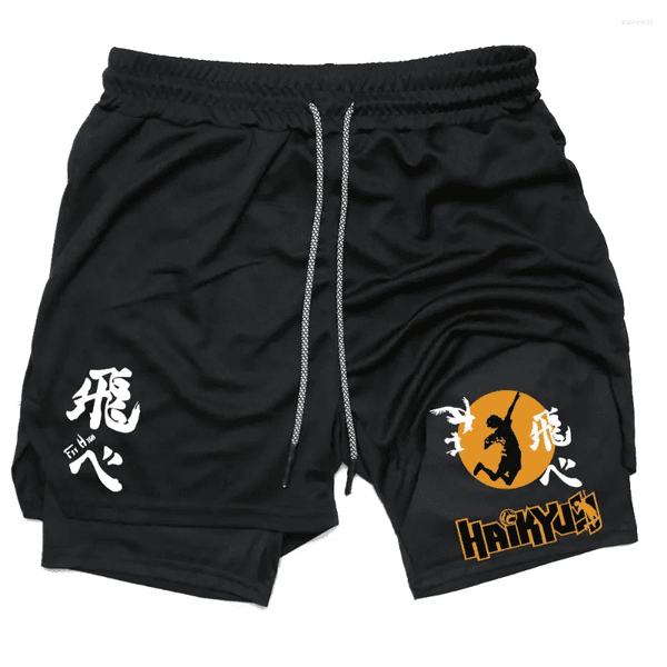 Men's Shorts Anime Volleyball Quick-drying Fitness High-performance Men Sports Exercise Training Bodybuilding Gym M-3XL