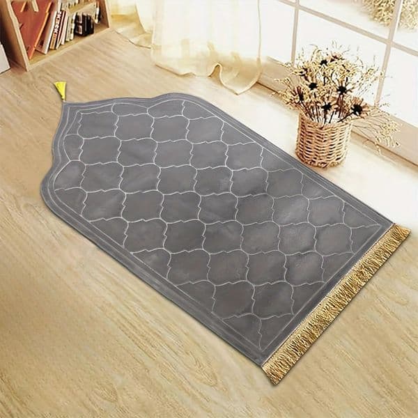 Thickened Printed Prayer Mat Plush With Tassel Flannel Irregular 260421