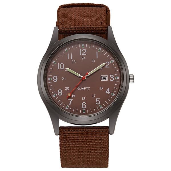 HG 2026 4/21 New Canvas Men's Fashion Casual Gift Watch Military Calendar Wish Student Sports Quartz Watch