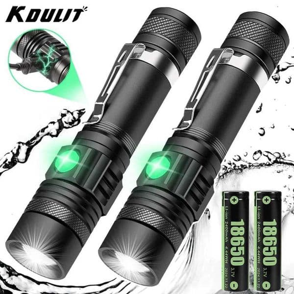 Aluminum Alloy Portab Torch Powerful D Flashlight USB ReChargeab Outdoor Tactical Zoom Cam Waterproof Flash LightT260421
